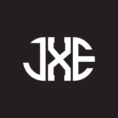 Siyah arkaplanda JXE harf logosu tasarımı. JXE yaratıcı harflerin baş harfleri logo kavramı. JXE harf tasarımı.