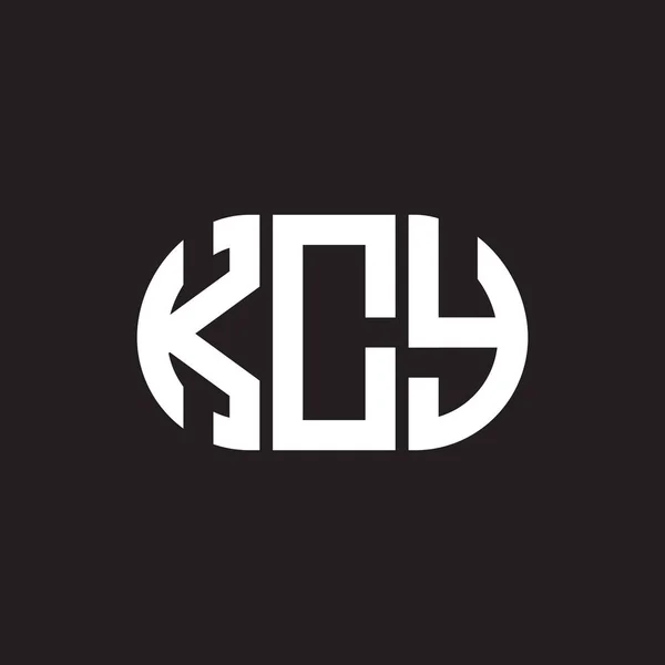Siyah Arkaplanda Printkcy Harf Logosu Tasarımı Kcy Yaratıcı Harflerin Baş — Stok Vektör