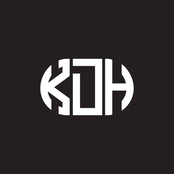 Kdh Logo Ontwerp Zwarte Achtergrond Kdh Creatieve Initialen Letter Logo — Stockvector