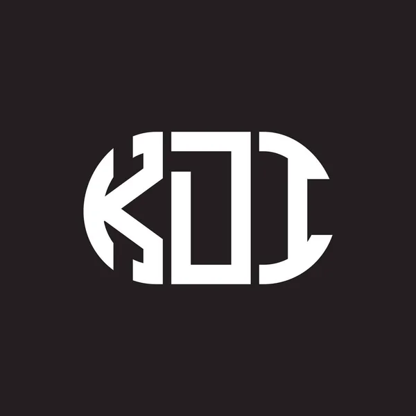Diseño Del Logotipo Letra Kdi Sobre Fondo Negro Kdi Iniciales — Archivo Imágenes Vectoriales