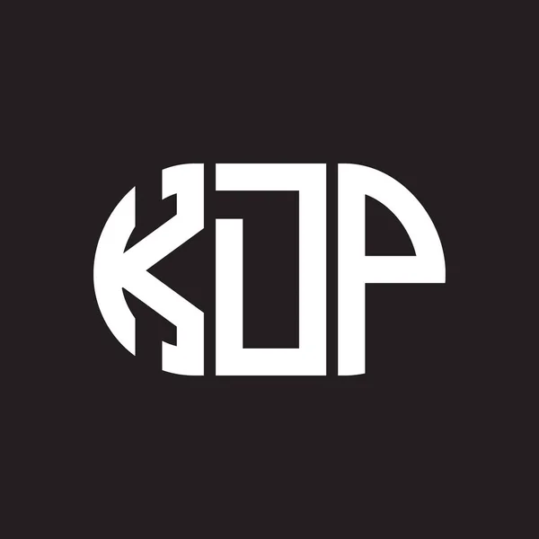 Kdp Logo Ontwerp Zwarte Achtergrond Kdp Creatieve Initialen Letter Logo — Stockvector