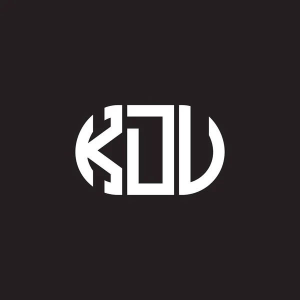 Kdv Design Logotipo Carta Fundo Preto Kdv Iniciais Criativas Conceito — Vetor de Stock