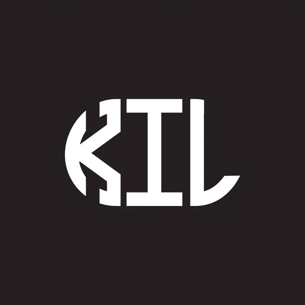Kil Lettera Logo Design Sfondo Nero Kil Creativo Iniziali Lettera — Vettoriale Stock