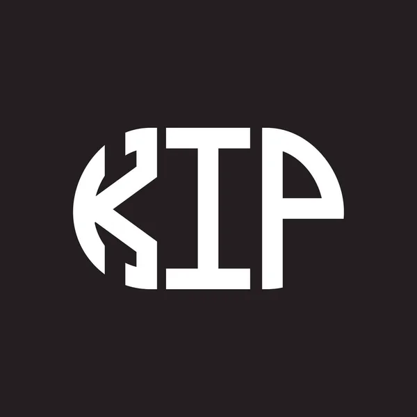 Kip Logo Ontwerp Zwarte Achtergrond Kip Creatieve Initialen Letter Logo — Stockvector