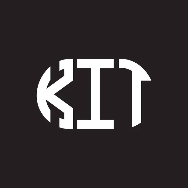 Desain Logo Huruf Kit Pada Latar Belakang Hitam Kit Kreatif - Stok Vektor