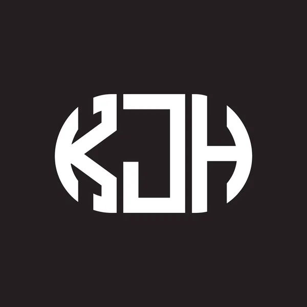 Σχεδιασμός Λογότυπου Γραμμάτων Kjh Μαύρο Φόντο Δημιουργικά Αρχικά Kjh Έννοια — Διανυσματικό Αρχείο