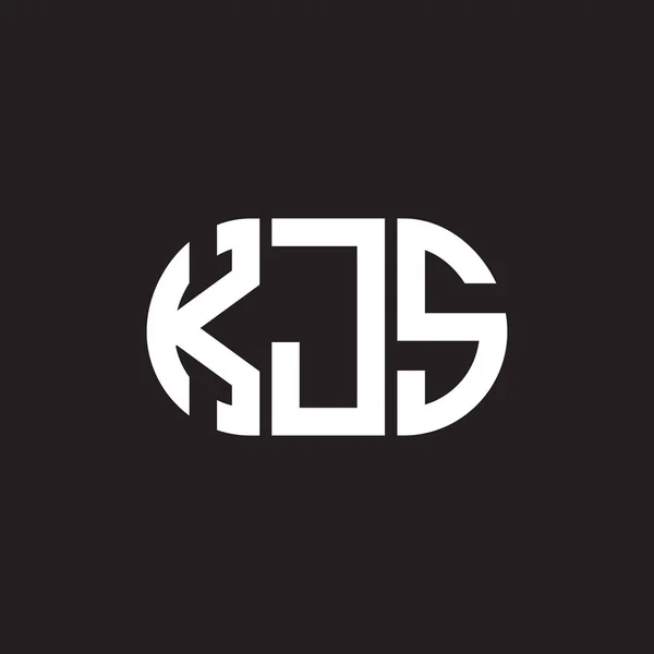 Diseño Del Logotipo Letra Kjs Sobre Fondo Negro Kjs Iniciales — Archivo Imágenes Vectoriales