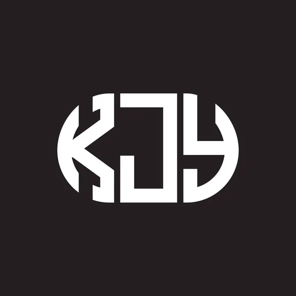 Diseño Del Logotipo Letra Kjy Sobre Fondo Negro Kjy Iniciales — Archivo Imágenes Vectoriales