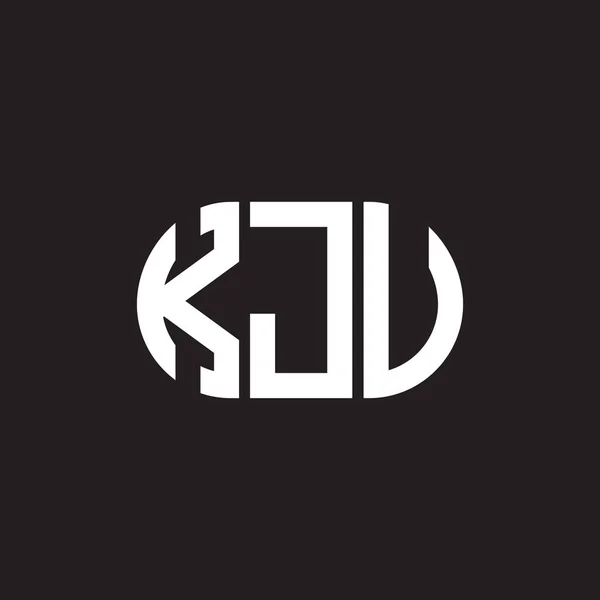 Kju Letter Logo Ontwerp Zwarte Achtergrond Kju Creatieve Initialen Letter — Stockvector