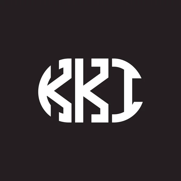 Kki Bokstav Logo Design Svart Bakgrund Kki Kreativa Initialer Brev — Stock vektor
