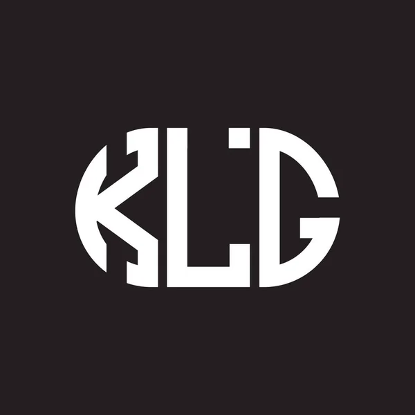 Klg Lettera Logo Design Sfondo Nero Klg Creativo Iniziali Lettera — Vettoriale Stock