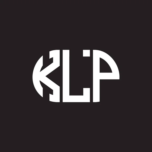 Klp Logo Ontwerp Zwarte Achtergrond Klp Creatieve Initialen Letter Logo — Stockvector