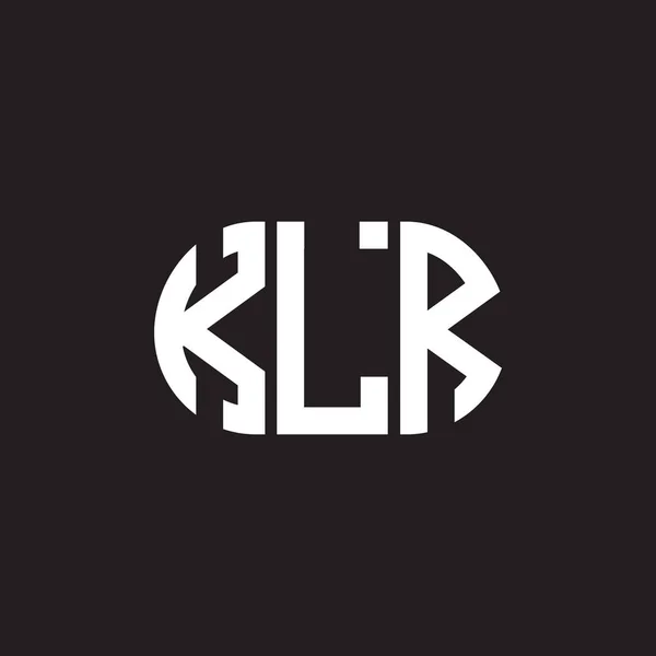 Logo Klr Disegno Lettera Sfondo Nero Klr Creativo Iniziali Lettera — Vettoriale Stock