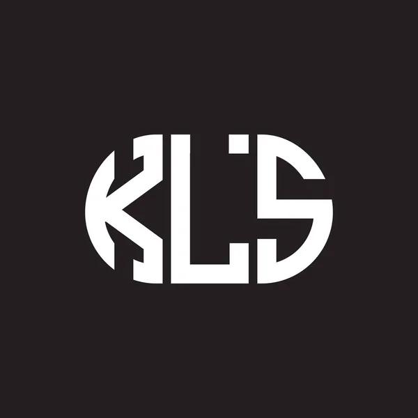 Kls Schriftzug Logo Design Auf Schwarzem Hintergrund Kls Kreative Initialen — Stockvektor