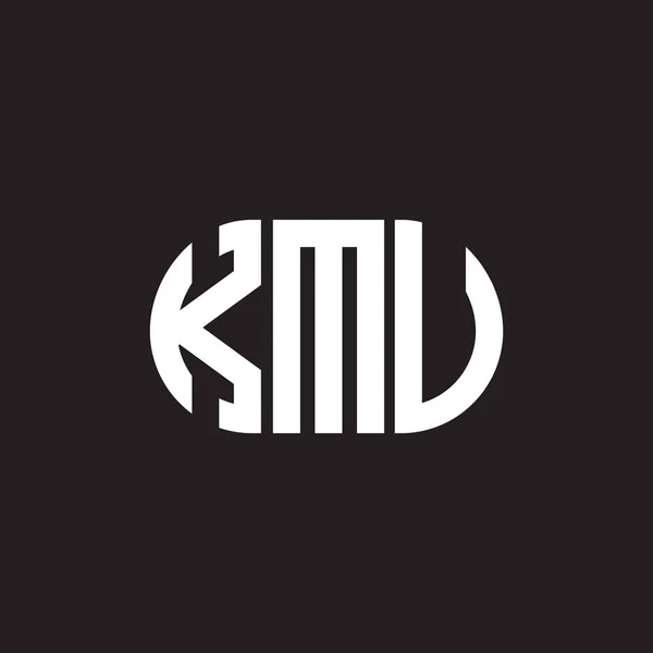 Kmu Lettera Logo Design Sfondo Nero Kmu Creativo Iniziali Lettera — Vettoriale Stock