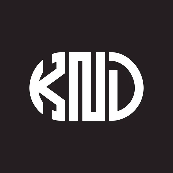 Knd Logo Ontwerp Zwarte Achtergrond Knd Creatieve Initialen Letter Logo — Stockvector
