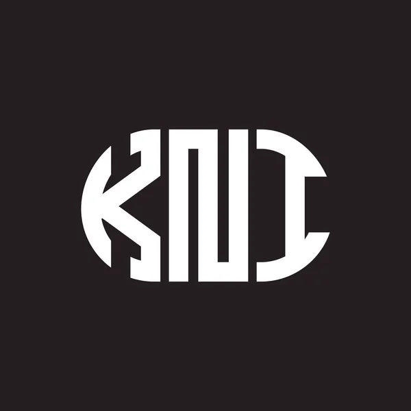 Kni Logo Ontwerp Zwarte Achtergrond Kni Creatieve Initialen Letter Logo — Stockvector