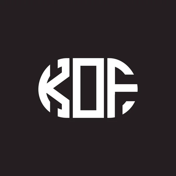 Diseño Del Logotipo Letra Kof Sobre Fondo Negro Kof Iniciales — Archivo Imágenes Vectoriales