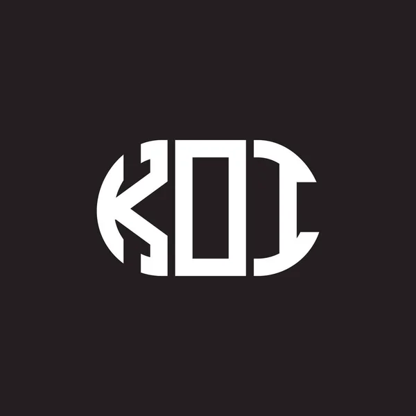 Diseño Del Logotipo Letra Koi Sobre Fondo Negro Koi Iniciales — Archivo Imágenes Vectoriales