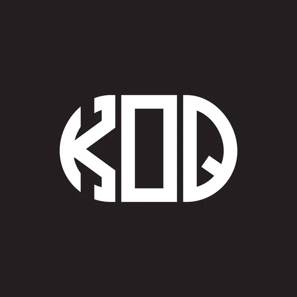 Diseño Del Logotipo Letra Koq Sobre Fondo Negro Koq Iniciales — Archivo Imágenes Vectoriales