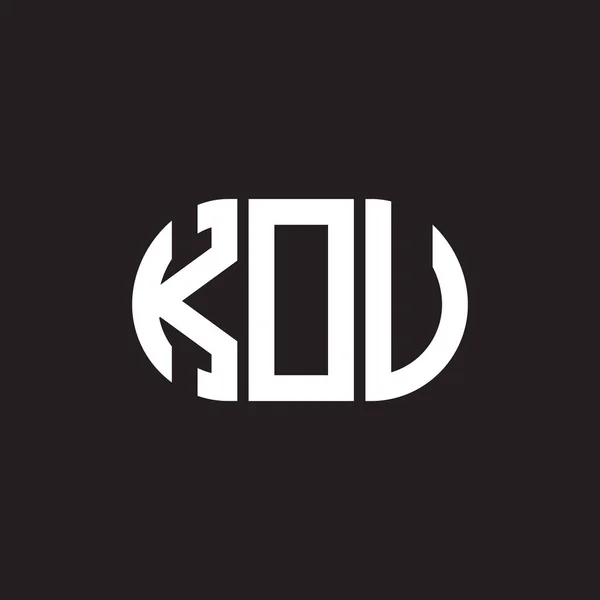 Kou Logo Ontwerp Zwarte Achtergrond Kou Creatieve Initialen Letter Logo — Stockvector