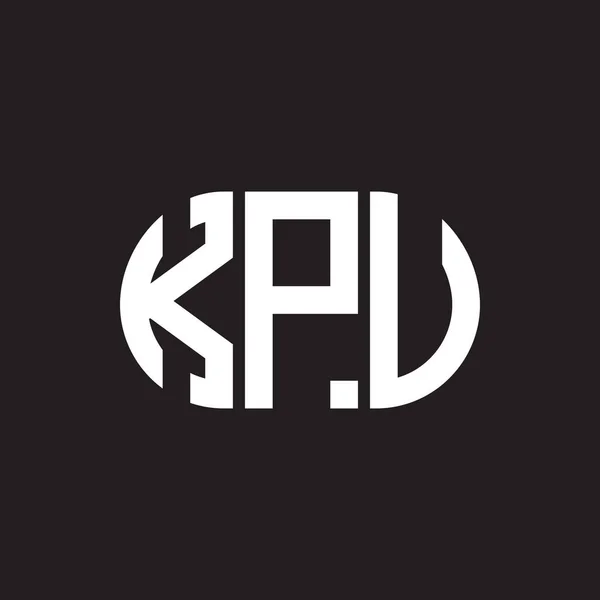 Kpu Дизайн Логотипу Чорному Тлі Творчі Ініціали Кпу Мають Поняття — стоковий вектор