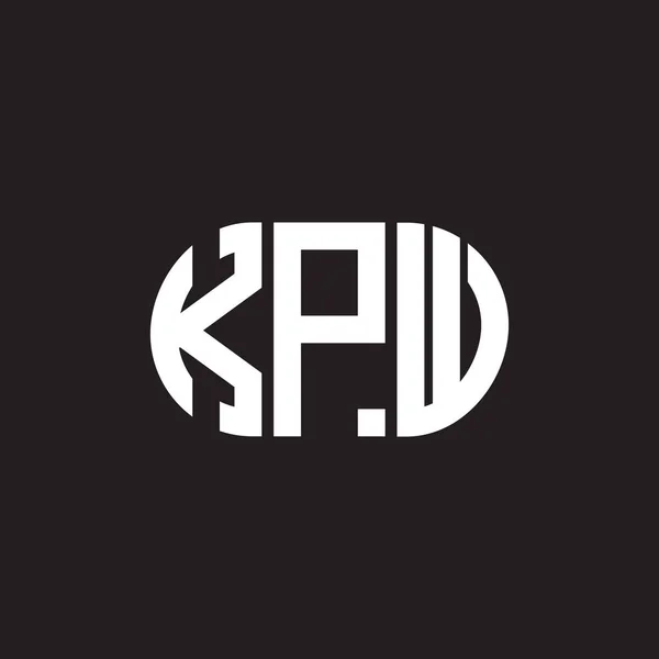Kpw Logo Ontwerp Zwarte Achtergrond Kpw Creatieve Initialen Letterlogo Concept — Stockvector
