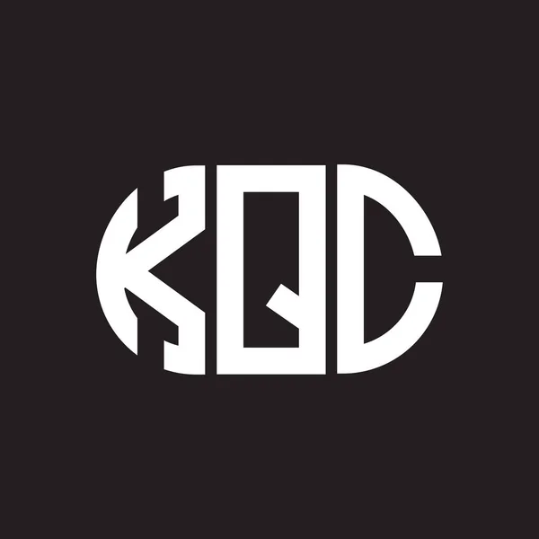 Σχεδιασμός Λογότυπου Γραμμάτων Kqc Μαύρο Φόντο Έννοια Λογοτύπου Δημιουργικά Αρχικά — Διανυσματικό Αρχείο