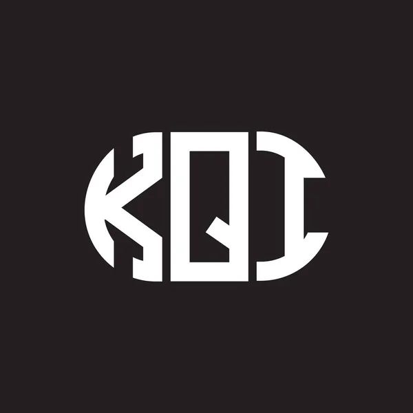 Σχεδιασμός Λογότυπου Γραμμάτων Kqi Μαύρο Φόντο Δημιουργικά Αρχικά Του Kqi — Διανυσματικό Αρχείο