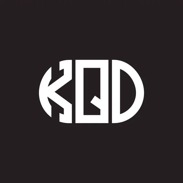 Diseño Del Logotipo Letra Kqo Sobre Fondo Negro Kqo Iniciales — Archivo Imágenes Vectoriales