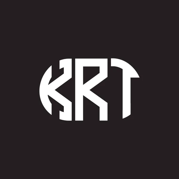 Projeto Logotipo Carta Krt Fundo Preto Krt Iniciais Criativas Conceito — Vetor de Stock