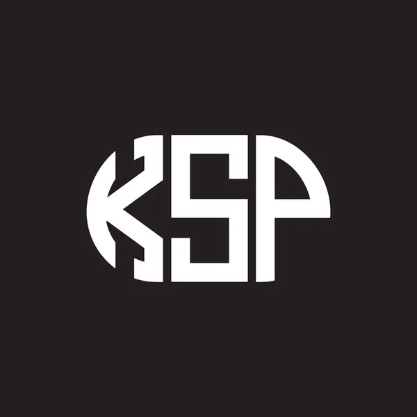 Ksp Logo Ontwerp Zwarte Achtergrond Ksp Creatieve Initialen Letter Logo — Stockvector