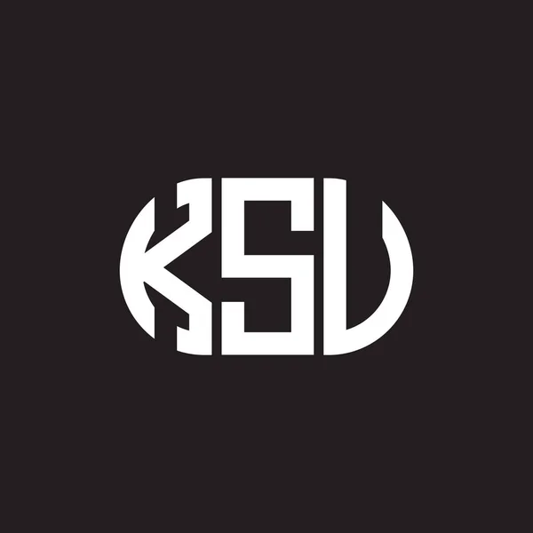 Ksv Brev Logotyp Design Svart Bakgrund Ksv Kreativa Initialer Brev — Stock vektor