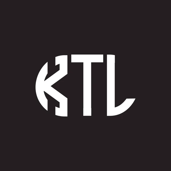Ktl Lettera Logo Design Sfondo Nero Ktl Creativo Iniziali Lettera — Vettoriale Stock