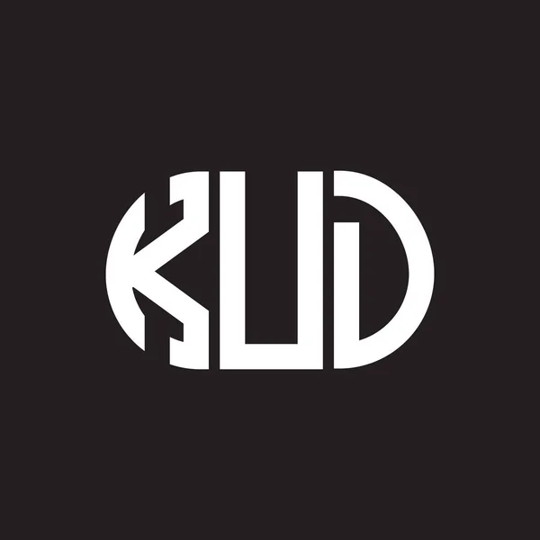 Σχεδιασμός Λογότυπου Γραμμάτων Kud Μαύρο Φόντο Δημιουργικά Αρχικά Του Kud — Διανυσματικό Αρχείο