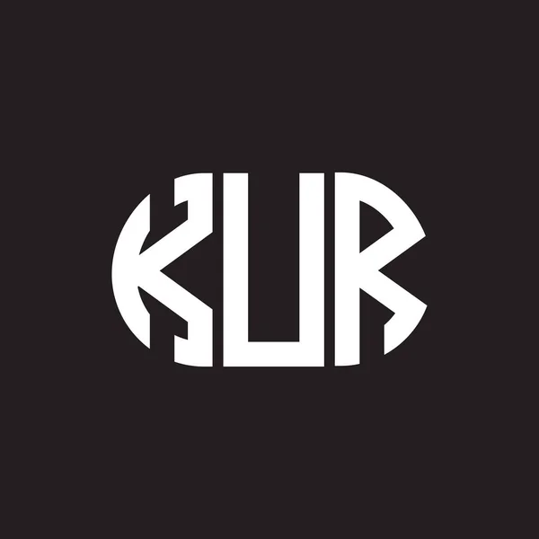 Дизайн Логотипа Kur Черном Фоне Kur Креативные Инициалы Буквенная Концепция — стоковый вектор