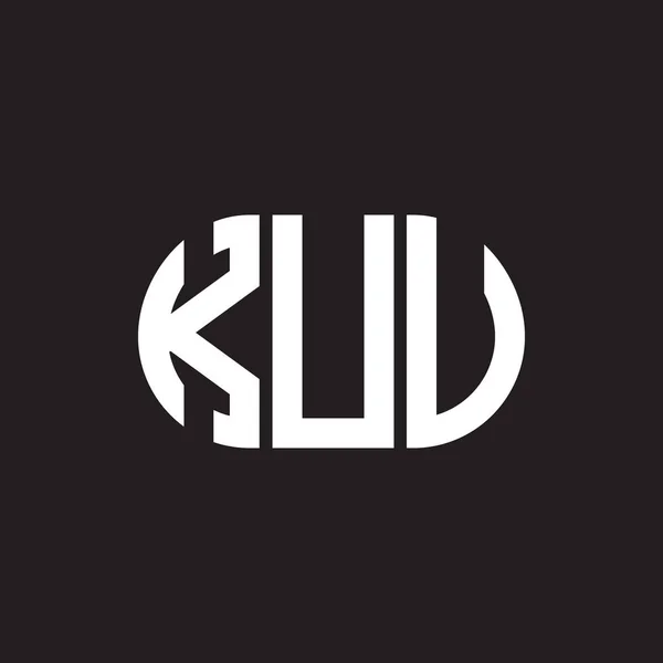 Kuu Letter Logo Ontwerp Zwarte Achtergrond Kuu Creatief Initialen Letter — Stockvector