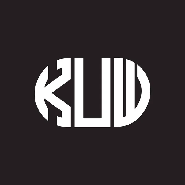 Kuw Letter Logo Ontwerp Zwarte Achtergrond Kuw Creatieve Initialen Letter — Stockvector