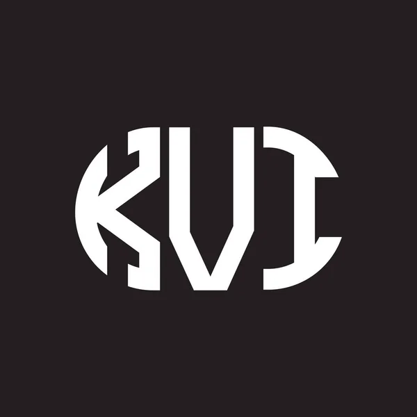 Desain Logo Huruf Kvi Pada Latar Belakang Hitam Kvi Kreatif - Stok Vektor