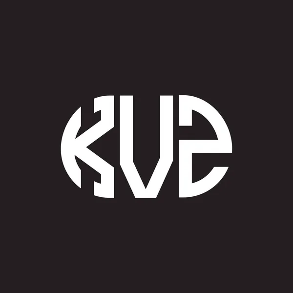 Logo Desain Huruf Kvz Pada Latar Belakang Hitam Kvz Kreatif - Stok Vektor