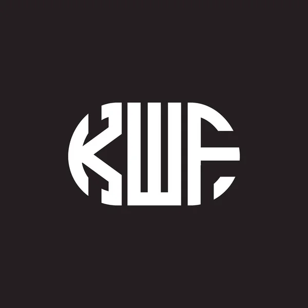 Kwf Logo Ontwerp Zwarte Achtergrond Kwf Creatieve Initialen Letterlogo Concept — Stockvector