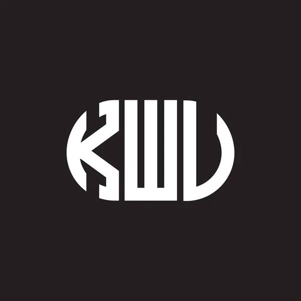 Дизайн Логотипа Kwu Чёрном Фоне Концепция Логотипа Буквенными Инициалами Kwu — стоковый вектор