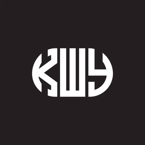 Printkwy Дизайн Логотипа Чёрном Фоне Концепция Логотипа Kwy Creative Initials — стоковый вектор
