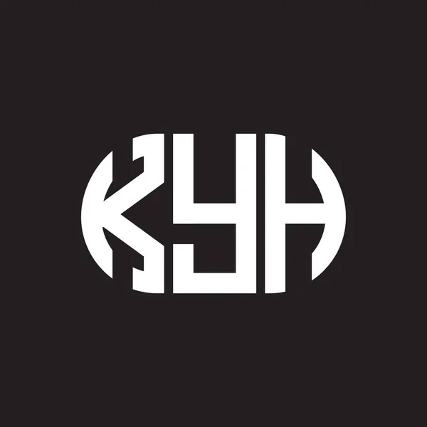 Siyah Arkaplanda Kyh Harf Logosu Tasarımı Kyh Yaratıcı Harflerin Baş — Stok Vektör