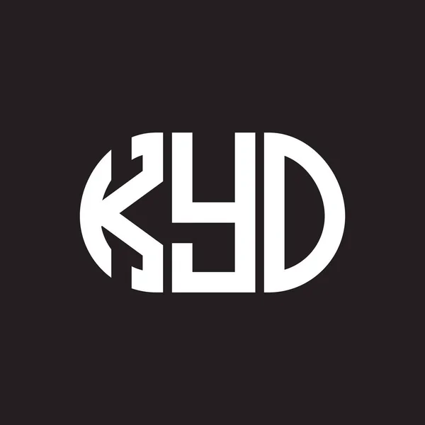 Siyah Arka Planda Kyo Harf Logosu Tasarımı Kyo Yaratıcı Harflerin — Stok Vektör
