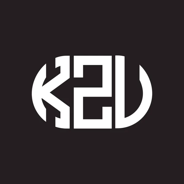 Kzu Logo Ontwerp Zwarte Achtergrond Kzu Creatief Initialen Letter Logo — Stockvector