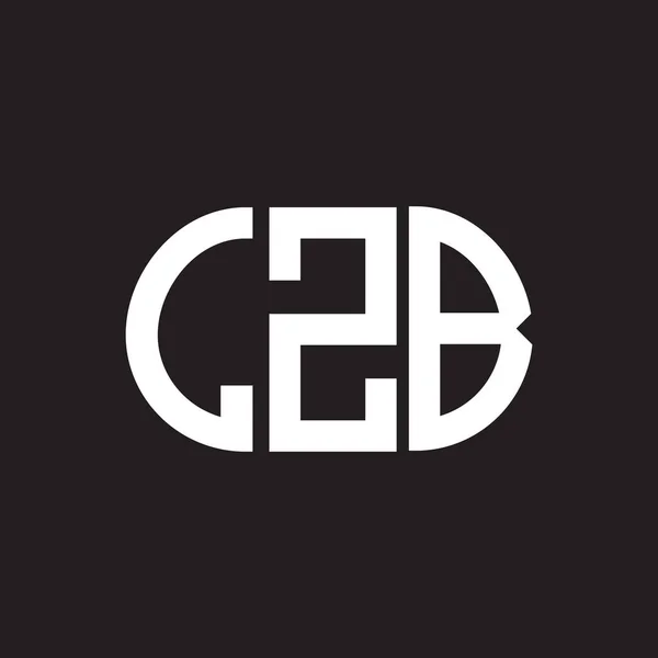 Diseño Del Logotipo Letra Lzb Sobre Fondo Negro Lzb Iniciales — Vector de stock