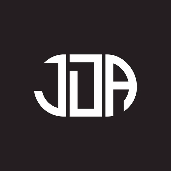 Diseño Del Logotipo Letra Jda Sobre Fondo Negro Jda Iniciales — Vector de stock