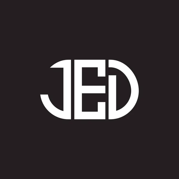 Σχεδιασμός Λογότυπου Γραμμάτων Jed Μαύρο Φόντο Έννοια Λογοτύπου Δημιουργικών Αρχικών — Διανυσματικό Αρχείο