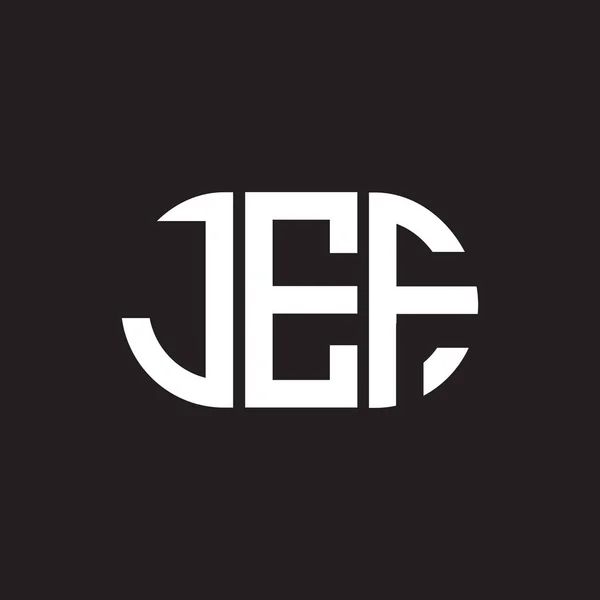 Diseño Del Logotipo Letra Jef Sobre Fondo Negro Jef Iniciales — Archivo Imágenes Vectoriales